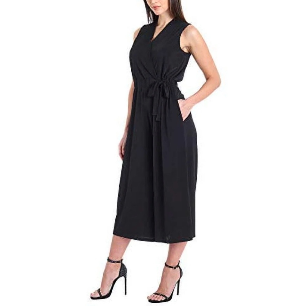 Sandra Darren Sleeveless Cropped Leg Jumpsuit